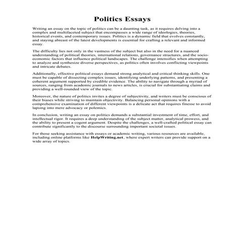 Politics Essays