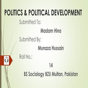 Politics & political development