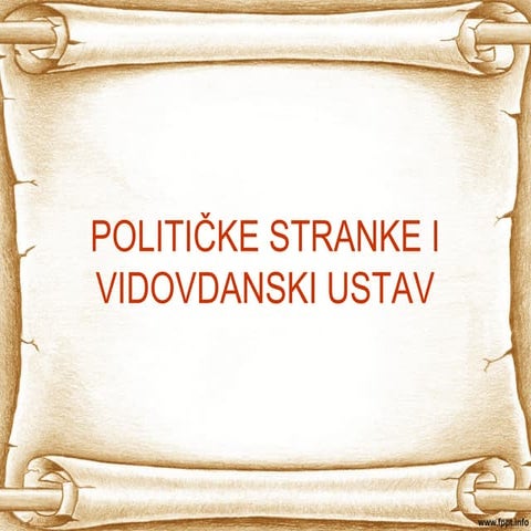 Političke stranke i vidovdanski ustav