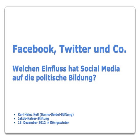 Politische Bildung - Social Media