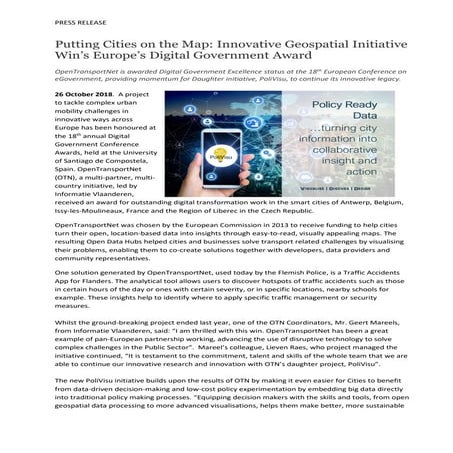 Putting Cities on the Map: Innovative Geospatial Initiative Win’s Europe’s Di...