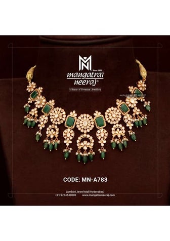 Polki Necklace with emeralds