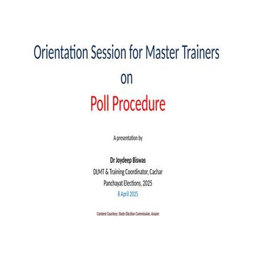 Poll Procedure - Election Procedures in Assam