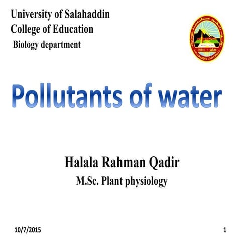Pollutants of water