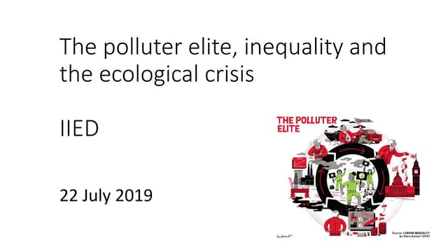 The polluter elite, inequality and the ecological crisis