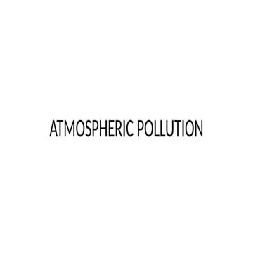 ATMOSPHERIC POLLUTION CLASS VIII, IX. WATER POLLUTION , AIR POLLUTION ...