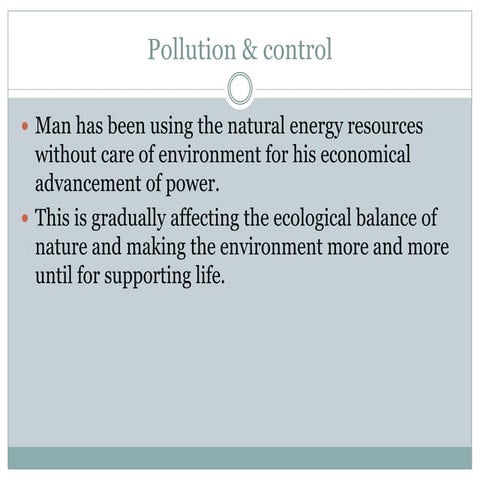 Pollution & control