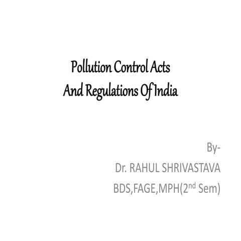 Pollution control acts