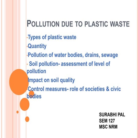 Pollution due to plastic waste