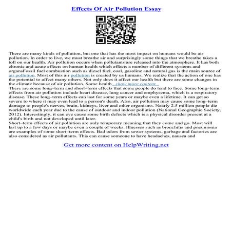 Pollution Essay