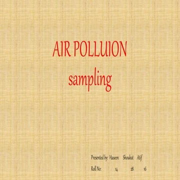 air Pollution sampling
