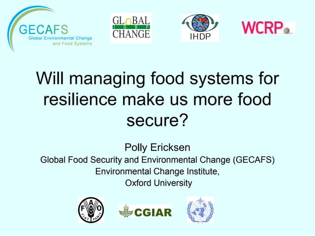 Seminar: Polly Ericksen on food systems for resilience