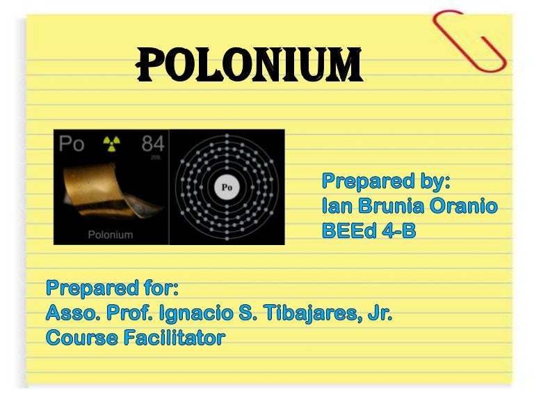 Polonium 204 Effets Sur La Santé Polonium