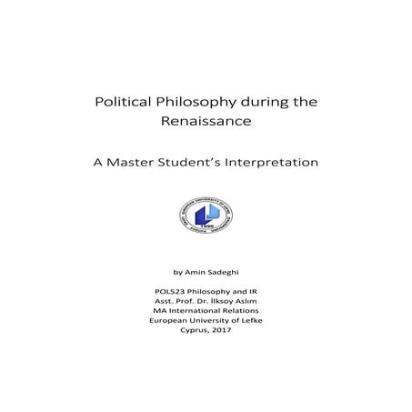 Political Philosophy during the Renaissance