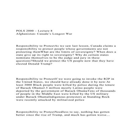 POLS 2000 – Lecture 8Afghanistan Canada’s Longest War.docx