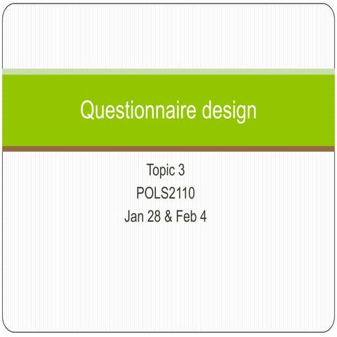 Questionnaire design