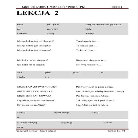 polish for foreigners book 1 DIRECT METHOD book | PDF