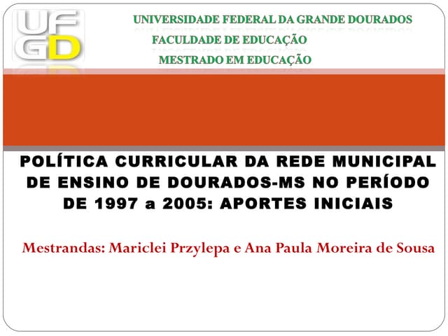 Política curricular da rede municip...