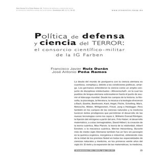Política de defensa y ciencia del t...