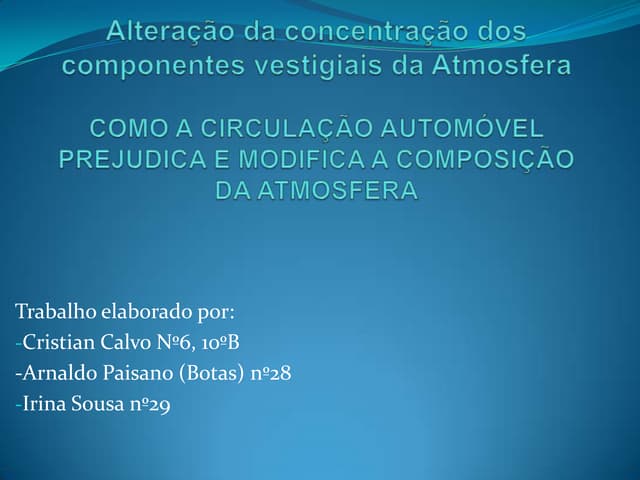 Poluição automóvel power point
