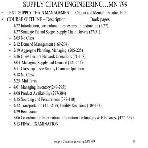 Supply Chain Engineering