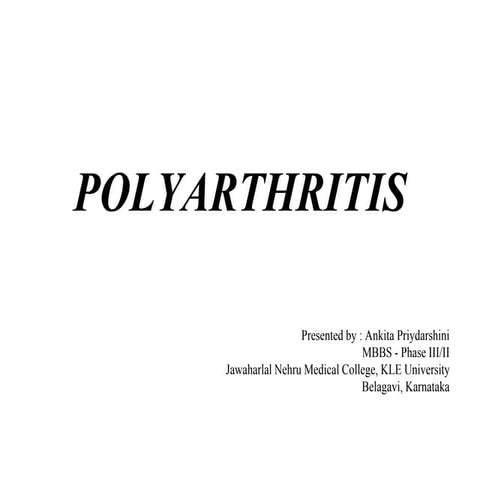 Clinical approach to Arthritis | PPT