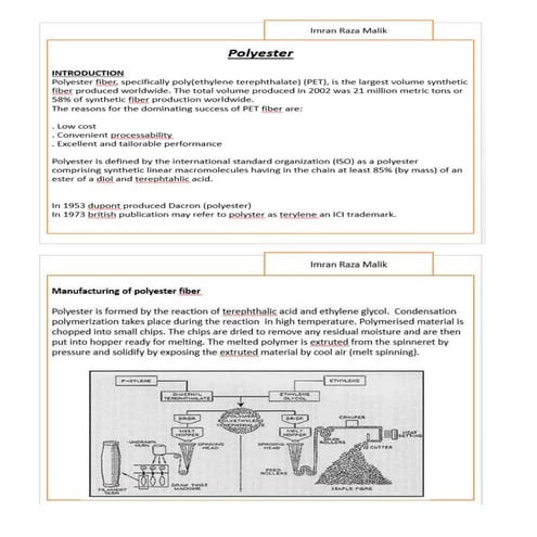 Lecture of textile of fiber Polyester 