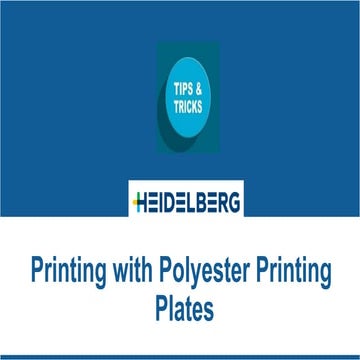Printing with Polyester Printing Plates | PPTX