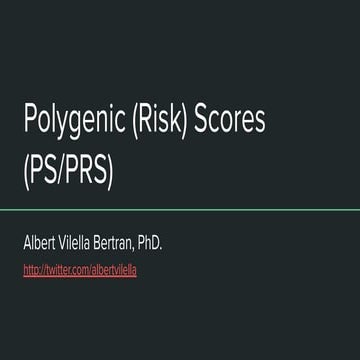 Polygenic (risk) scores (ps prs) | PDF
