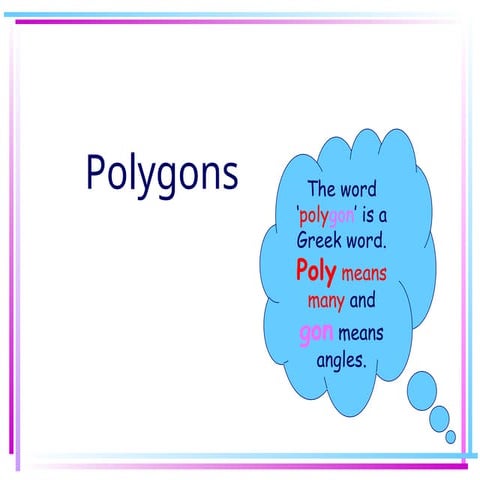 Polygons, types of polygons, definitions
