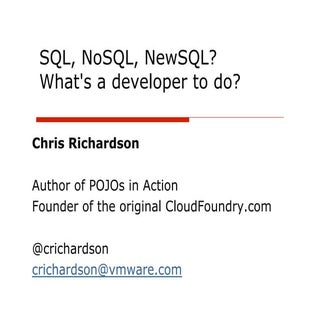 SQL? NoSQL? NewSQL?!? What’s a Java...