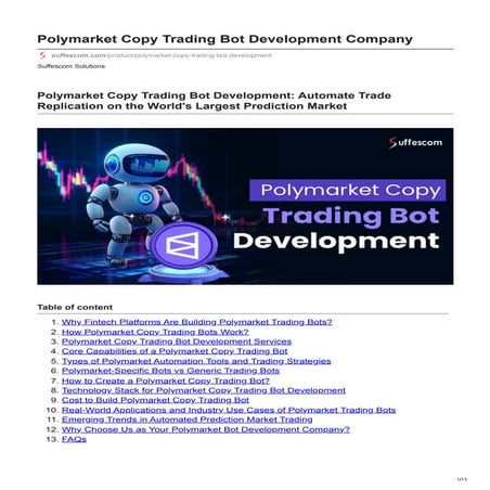 Polymarket Copy Trading Bot Development Company | PDF