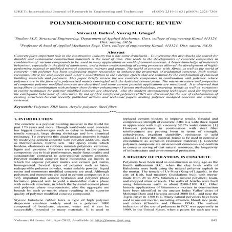 Polymer modified concrete review | PDF