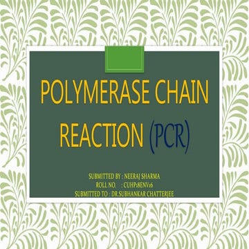 Polymerase chain reaction (pcr)