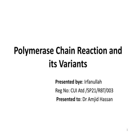 Polymerase chain reaction(PCR).presentation