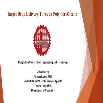  Drug Delivery Through Polymer Micelle