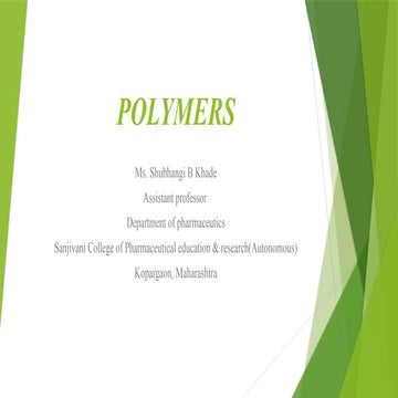 Unit 1 Novel drug delivery  Polymers.pptx