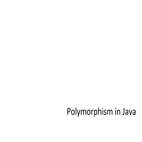 Polymorphism In Java