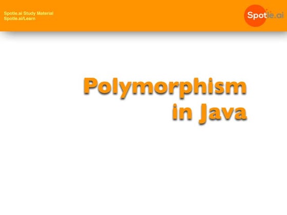 Polymorphism In Java