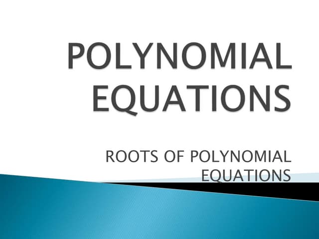 Polynomial equations