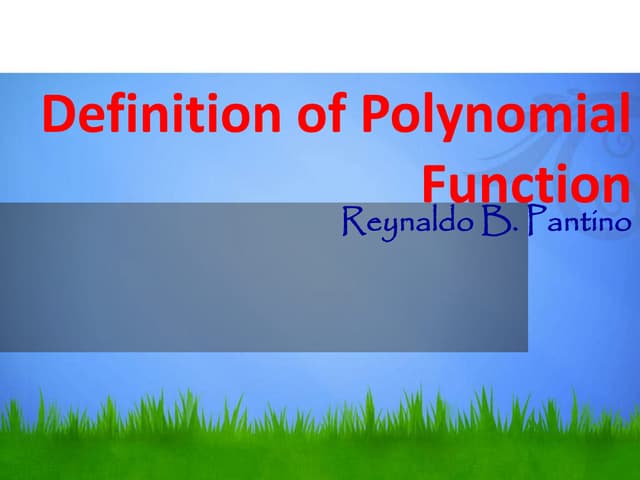 Introduction to Polynomial Functions