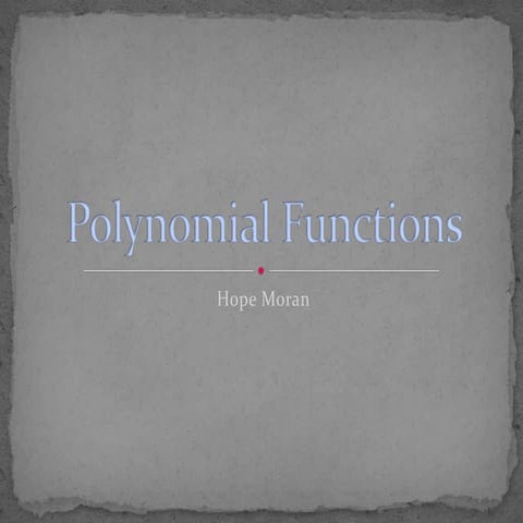Polynomial functions
