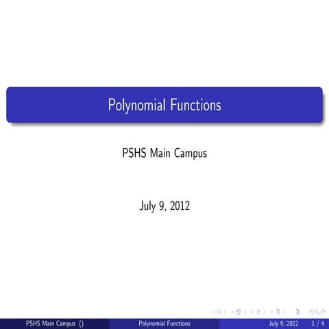 Polynomial functions