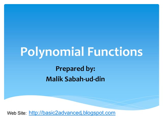 Polynomial functions