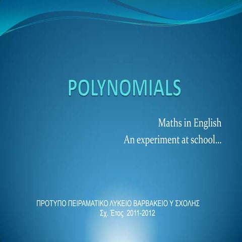 Polynomials | PPT