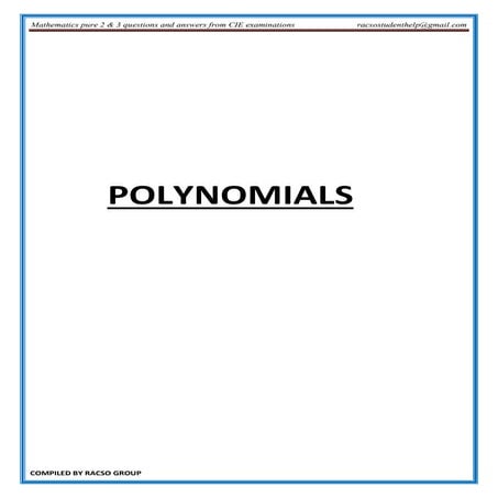 Polynomials