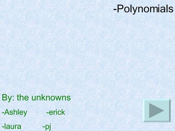 Polynomials Grade 10