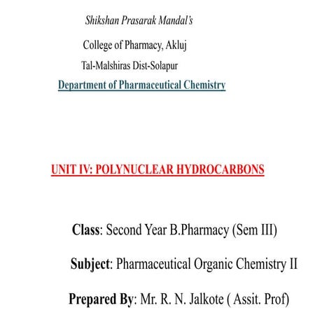 POLYNUCLEAR HYDROCARBONS (1).pptx