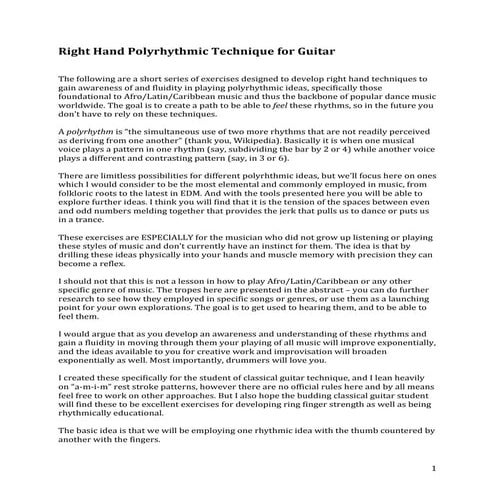 Right Hand Polyrhythmic Technique | PDF