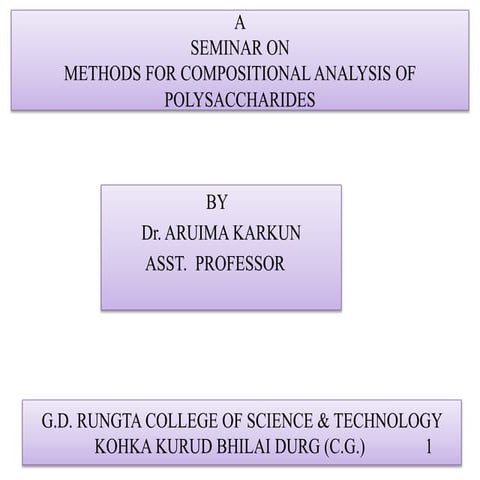 Compositional analysis of Polysaccharide 